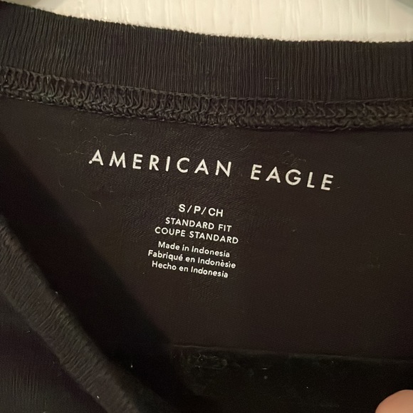 American Eagle Black & Grey Long Sleeve Shirt Small - Picture 2 of 6